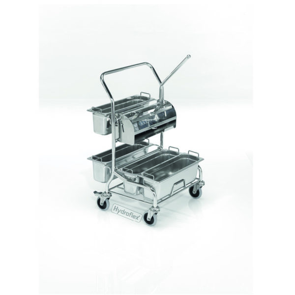 Chariot inox UNO 211 – 4 seaux de 8.5 litres