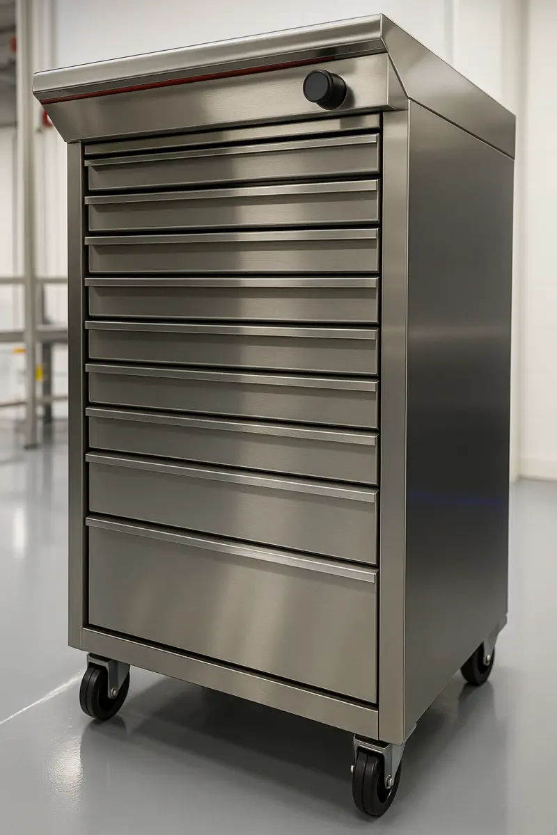 CHARIOT A TIROIRS POUR OUTILS INOX