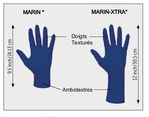 Gants d’examen nitrile HALYARD™ PUREZERO MARIN & MARIN-XTRA